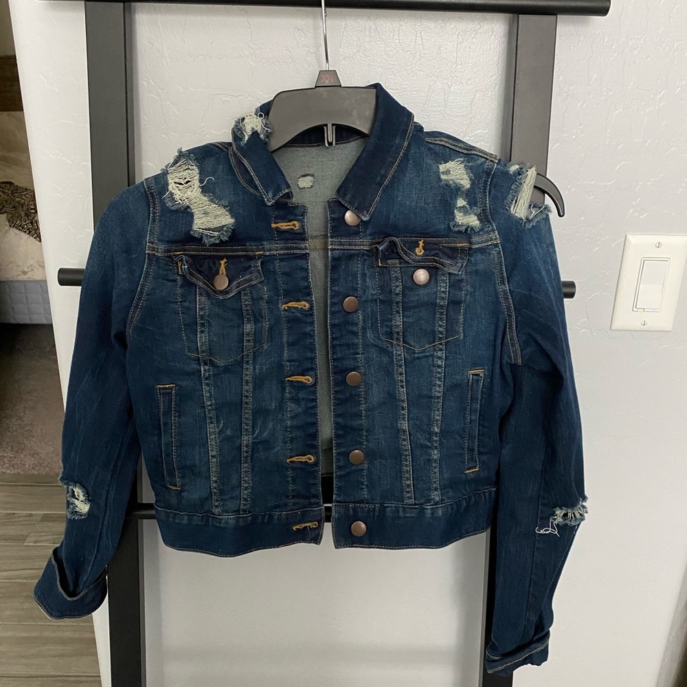 Fashion Nova distressed jean jacket